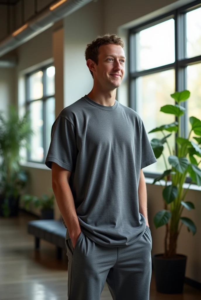 mark zuckerberg in very loose clothes