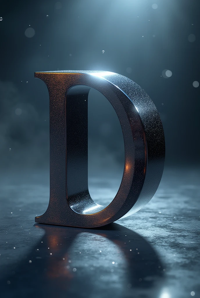 Metallic symbol D written Dunju Reno on top op of its bottom in 3D