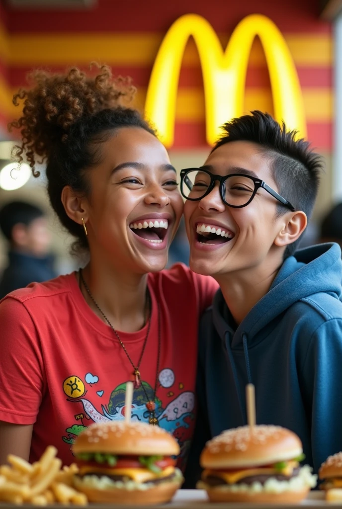 A photo of me with my friend in macdonald's 