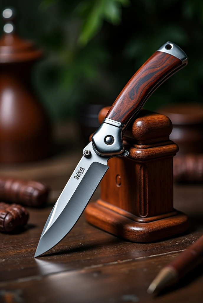 Couteau pliant équilibre présentoir support bois letal