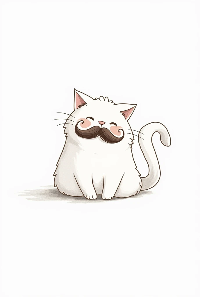 Minimalist drawing of a cat with a mustache and an alfajor on its back