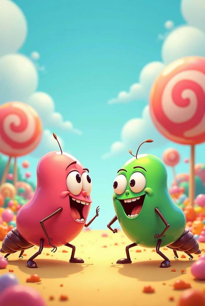 Jelly Beans vs. Cockroaches，Cartoon

