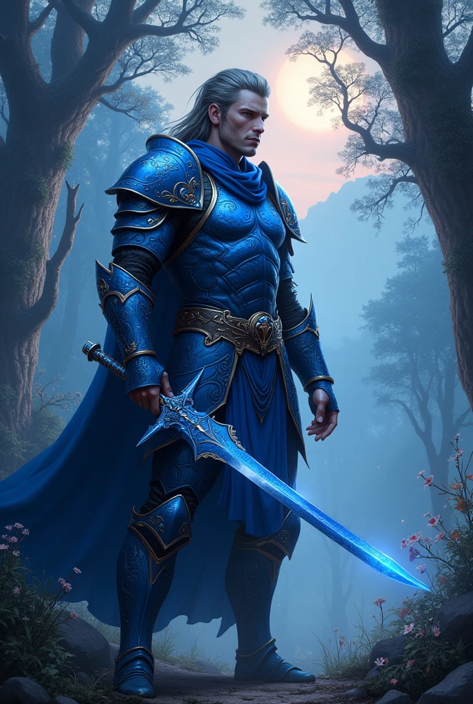 A blue color male warrior