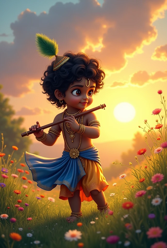 Sun rises and dark krishna 
