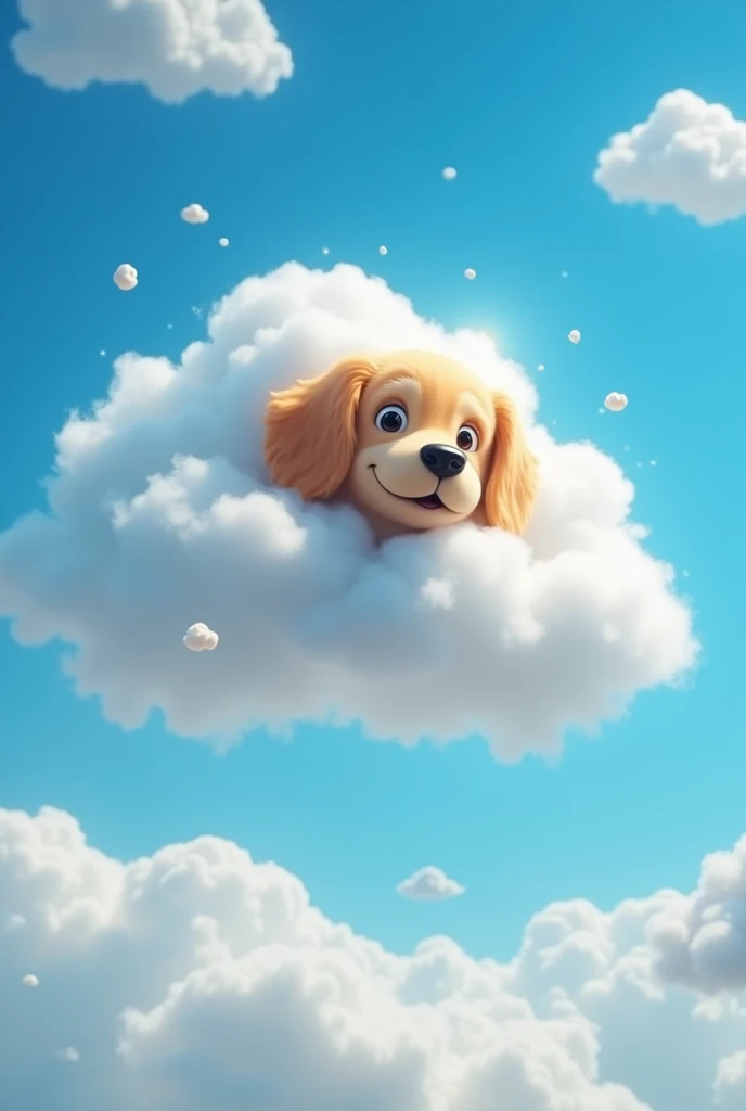 Draw a dog cloud based on a pareidolia figure.