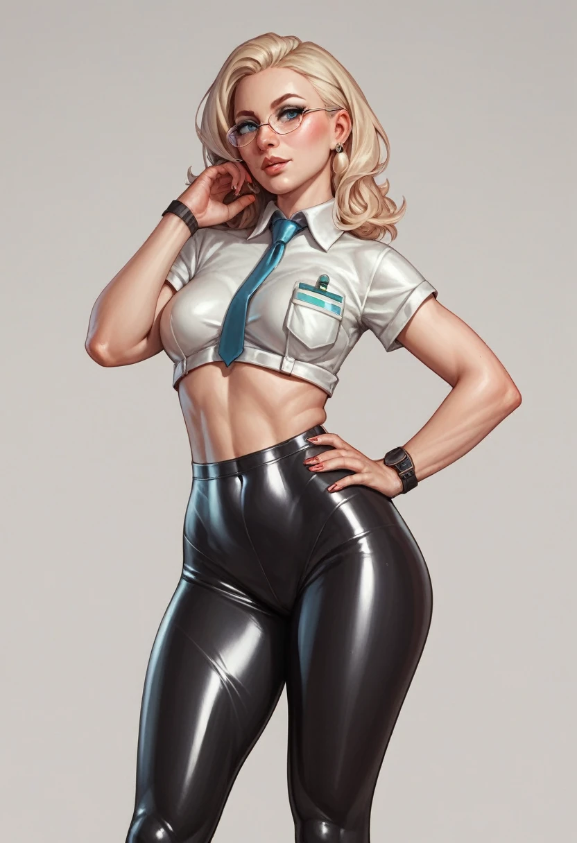 Astrall Neko girl scientist in latex leggings