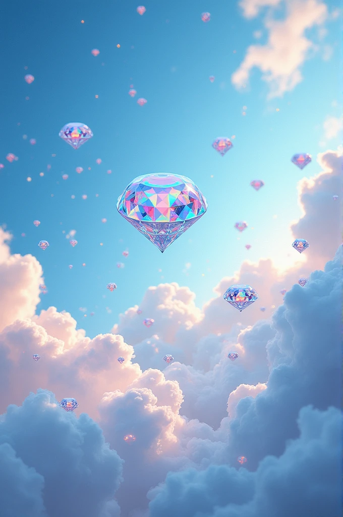 Image of diamonds floating in the sky