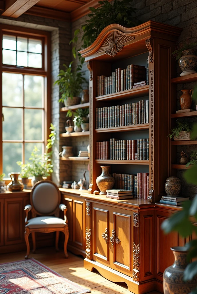 a bookshelf in a broken tile 3d wall, detailed bookshelves, books, (best quality,4k,8k,highres,masterpiece:1.2),ultra-detailed,(realistic,photorealistic,photo-realistic:1.37),HDR,UHD,studio lighting,ultra-fine painting,sharp focus,physically-based rendering,extreme detail description,professional,vivid colors,bokeh,interior design,realistic interior,room,shelves,wood,hardwood,old,vintage,warm lighting,natural light,glass,ceramic