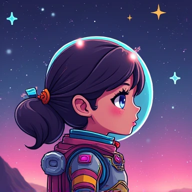 woman,PIXEL art,game model,space,body,in profile,chibi
