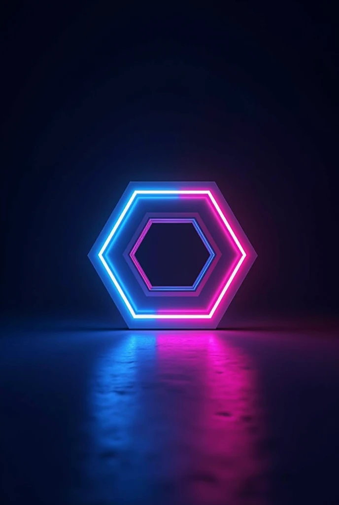 cyberpunk logo,neon lights,futuristic,sleek,abstract,geometric,hexagon,glowing,dark background,dynamic,minimalist,bold,striking,digital art,3d render,high contrast