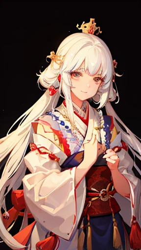 male beard Young man standing with upper body visible. painter,uncle Background white Transparent background A beautiful woman with a smile is wearing a generous amount of fabric、Appearing before you。 She looked just like Princess Otohime who lived in Ryugu-jo Palace.