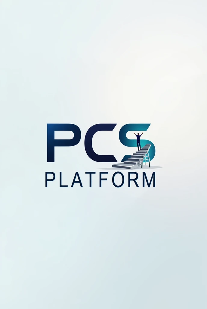PCS Platform By Vivek Singh logo for study channel , Light colour, modern font , success stair
