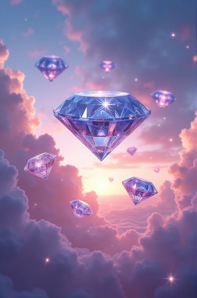 Beautiful diamonds are floating in the sky.