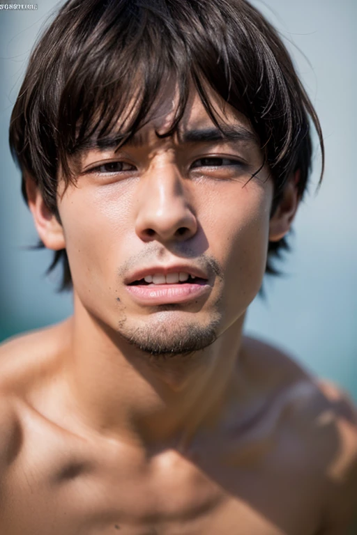 male Painful face naked