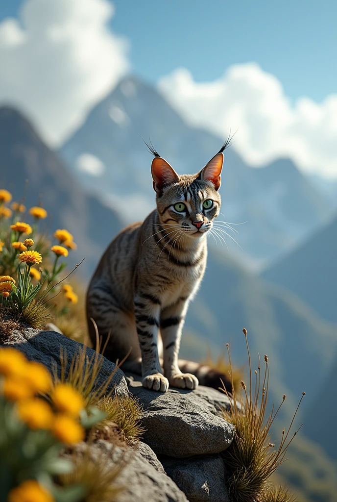 Diorama of a Chilean Andean cat