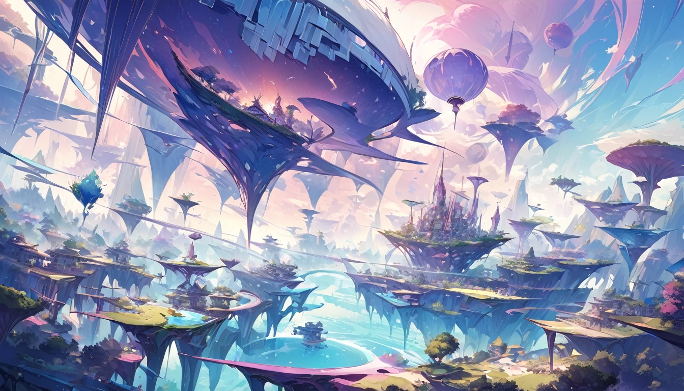 Dreamscape: A surreal, ever-shifting landscape where gravity and physics seem to defy the norms, with floating islands, impossible structures, and bizarre creatures.