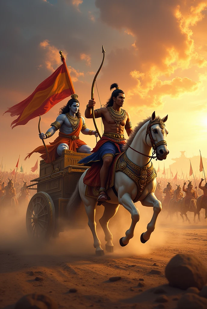 Mahabharat Arjun an krishna on Rath 