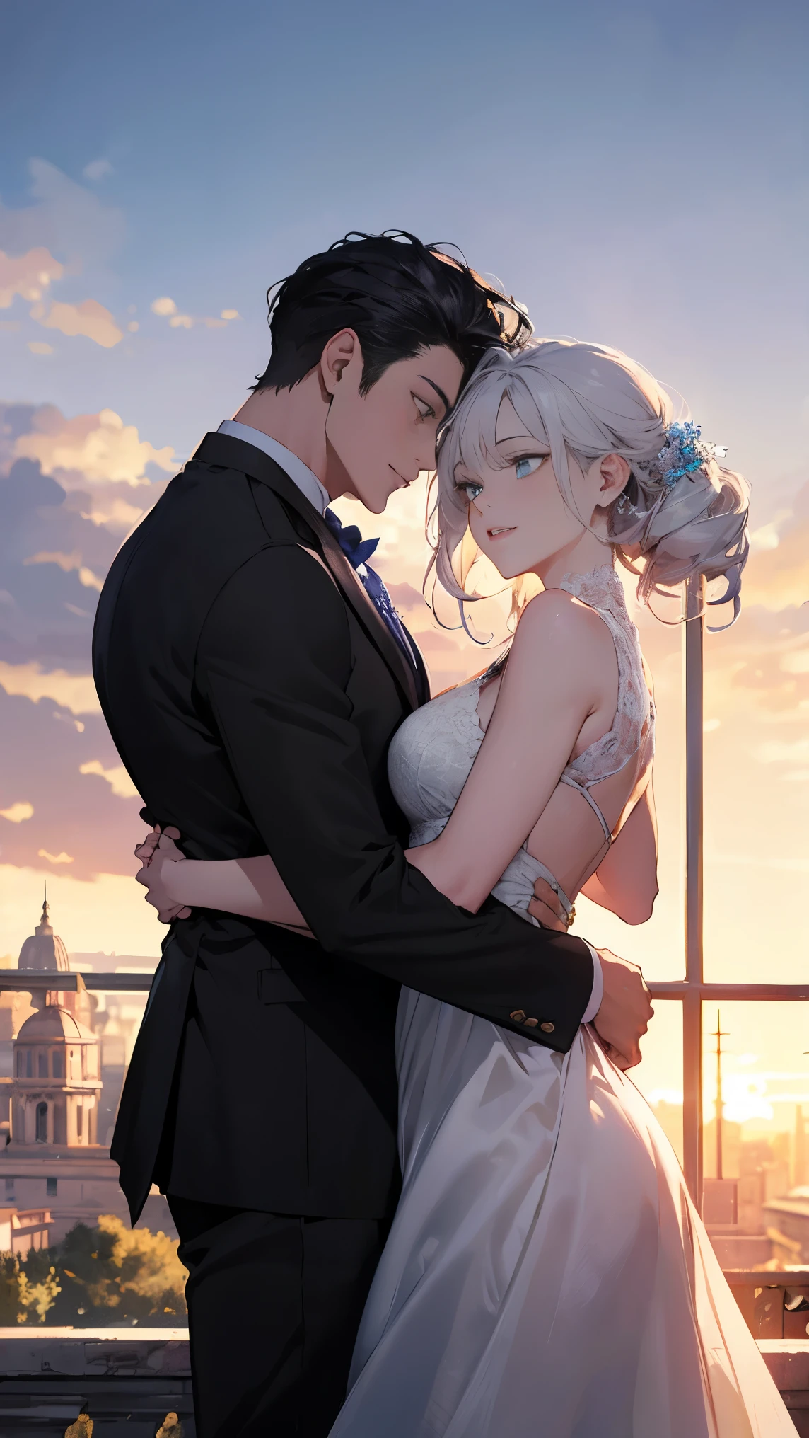 จักรพรรดิromeันคอนสแตนตินมหาราช((Black-haired man,blue eyes)). The great emperor and the beautiful woman named Serdika((White-haired woman,blue eyes)), beloved by the จักรพรรดิromeันคอนสแตนตินมหาราช. Happy couple. The bond of eternal love. Mutual love. Pure Love. romantic, sunset, Only return, Realistic, fresh breeze of early summer.“romeของฉันคือเซอร์ดิกา” ด้วยความรัก.rome.งดงามและmelodic. Amazing. With admiration for Sofia, Bulgaria.epic. melodic.Amazing , View background. in the city. It's so beautiful.. high resolution. High quality. high resolution. digital art. It's so beautiful.. high resolution. High quality. high resolution. digital art.