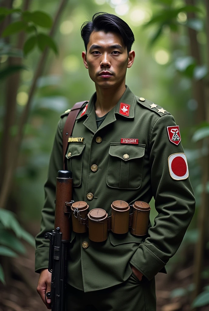 Generate a image of A Japanese soldier in uniform


