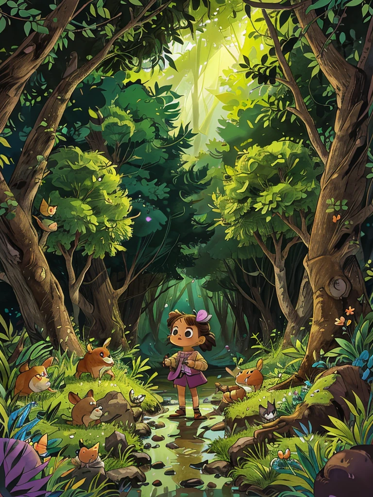 Lila is a very curious little rabbit who gets lost deep in the Enchanted Forest while following a butterfly.. During his adventure, meets several animals, like Rolo the hedgehog, Bibi the squirrel and Tito the frog. Although at first he feels afraid, She soon discovers that every animal is willing to help her.. As they come together, They overcome obstacles together, such as crossing a river or traversing a clearing full of thorns.. Finally, Lila learns that no matter how difficult the road is, With friends by your side you will always find your way back home..