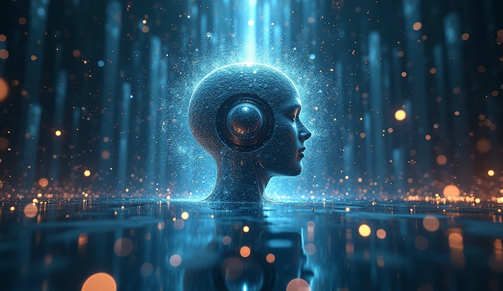 Generate a concept in AI,AI,Reach out,Half Body,Surreal,
