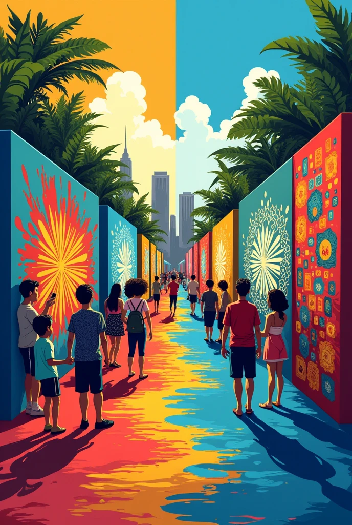Create a design for this slogan "From Canvas to Streets, Filipino Art Beats and Speaks." Make it 2D
