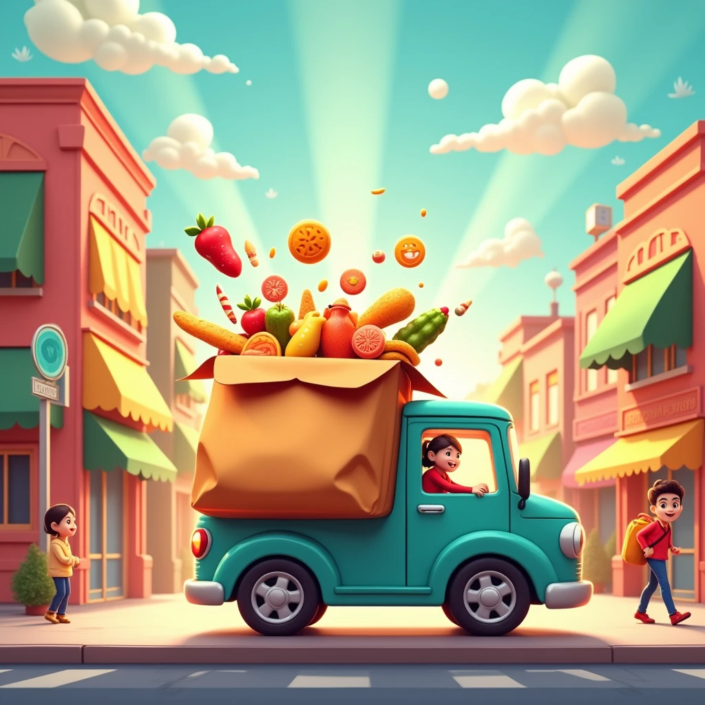 make an image referring to a delivery brand, to be used in a background of a computer website, whose name is that company "WHAT A LARICA" 