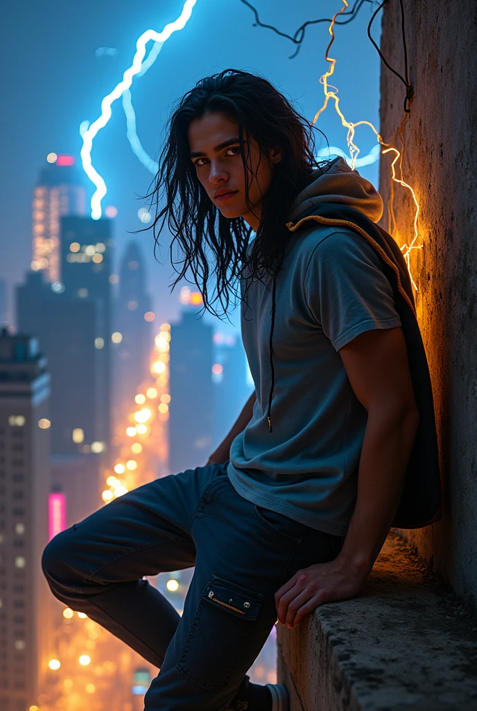 Prénom : Damian
Nom : Santana
Âge :
Occupation : héros étudiant, Manipulateur d'électricité
Apparence : Damian est un personnage grand et imposant, mesurant 6'3" (1,9 m) et possédant une musculature imposante de 176 lb (80 kg). Ses longs cheveux noirs et raides encadrent ses traits frappants, et ses yeux jaunes perçants semblent percer l'âme de celui qui les regarde.
Sa peau pâle est marquée d’une cicatrice sur le nez. Il n’est pas japonais mais européen mais parle japonais
Vêtezments : Damian porte un pantalon cargo et un t-shirt. Une cape à capuche flotte derrière lui, ses bords effilochés crépitant d'électricité statique. Sous ses robes, il porte des vêtements en cuir moulants qui permettent des mouvements fluides au combat.
Antécédents : Damian est né avec un don rare - la capacité de manipuler l'électricité sous toutes ses formes.manipuler les onde
Les capacité :
voltage : permet d’absorber l’électricité statique naturelle onde toute énergie aux alentour pour booster physiquement musculairement tous
Teleportatiô : je peut me teleporter près d’une source électrique en rentrant dans les circuit ou non
Bouclier d’éclaire :se protéger
Poing de foudre
Manipulation : si contacte peau contre peau ou si suffisamment de proximité niveau onde peut contrôler émotionnellement. Ou physiquement une personne
Blast canon : canon de foudre
Orphelin à un âge tendre, il a été recueilli par une société secrète de sorciers qui l'ont entraîné à maîtriser et à contrôler ses pouvoirs. Aujourd'hui, à l'âge de , Damian est devenu une force redoutable, capable de déchaîner des attaques électriques dévastatrices et même de contrôler l'esprit de ceux qu'il touche.
Aime : Le savoir, les orages, le frisson du combat, manipuler, les filles
N'aime pas : L'arrogance, les vilains son père
Discours : Damian parle avec une cadence douce et confiante, ses paroles sont imprégnées d'une subtile pointe d'arrogance qui convient à ses capacités prodigieuses. I
