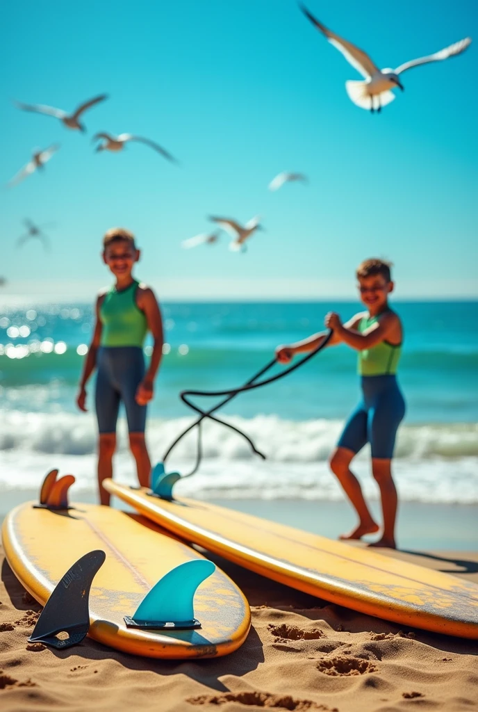 Image for leash donation campaign, fins and wax for surf lessons