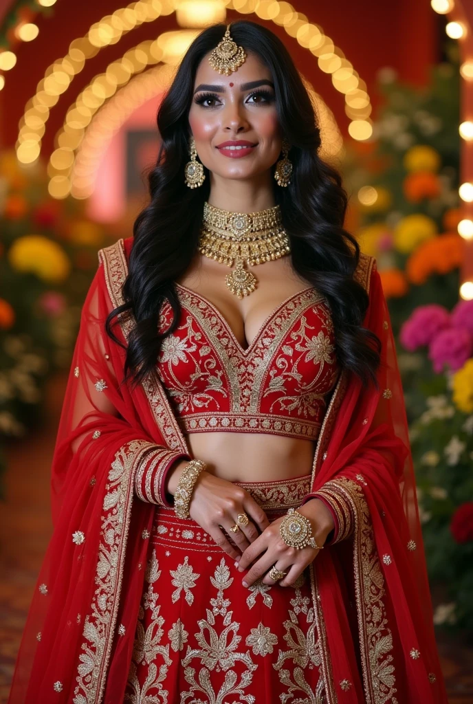 Mia Khalifa wearing an indian marriage ceremony attire