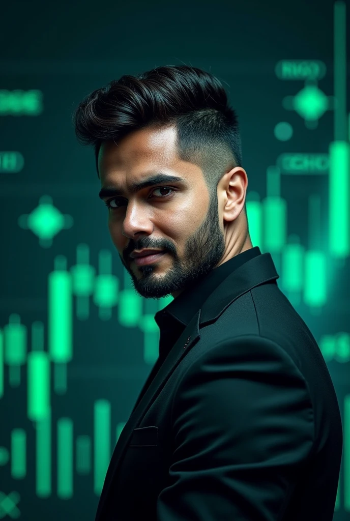 I want a profile picture that says Trader Nahid and a picture of forex in the background