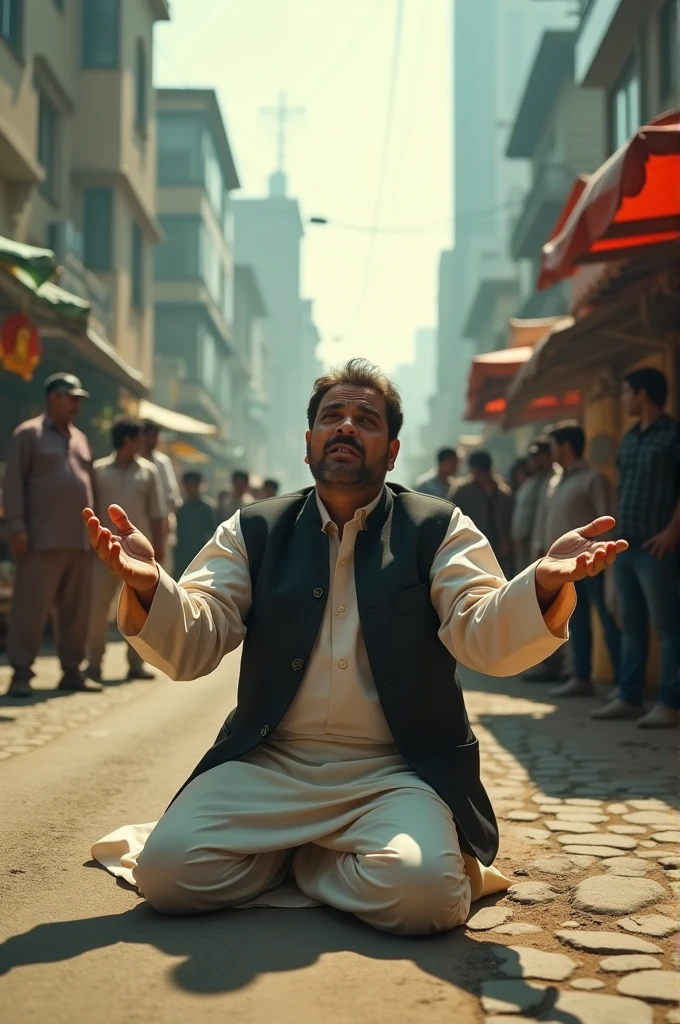Pakistani prime minister begging on road