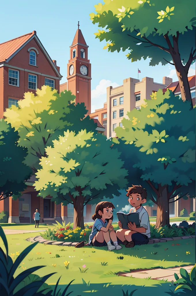 On the campus lawn，Scenes，landscape