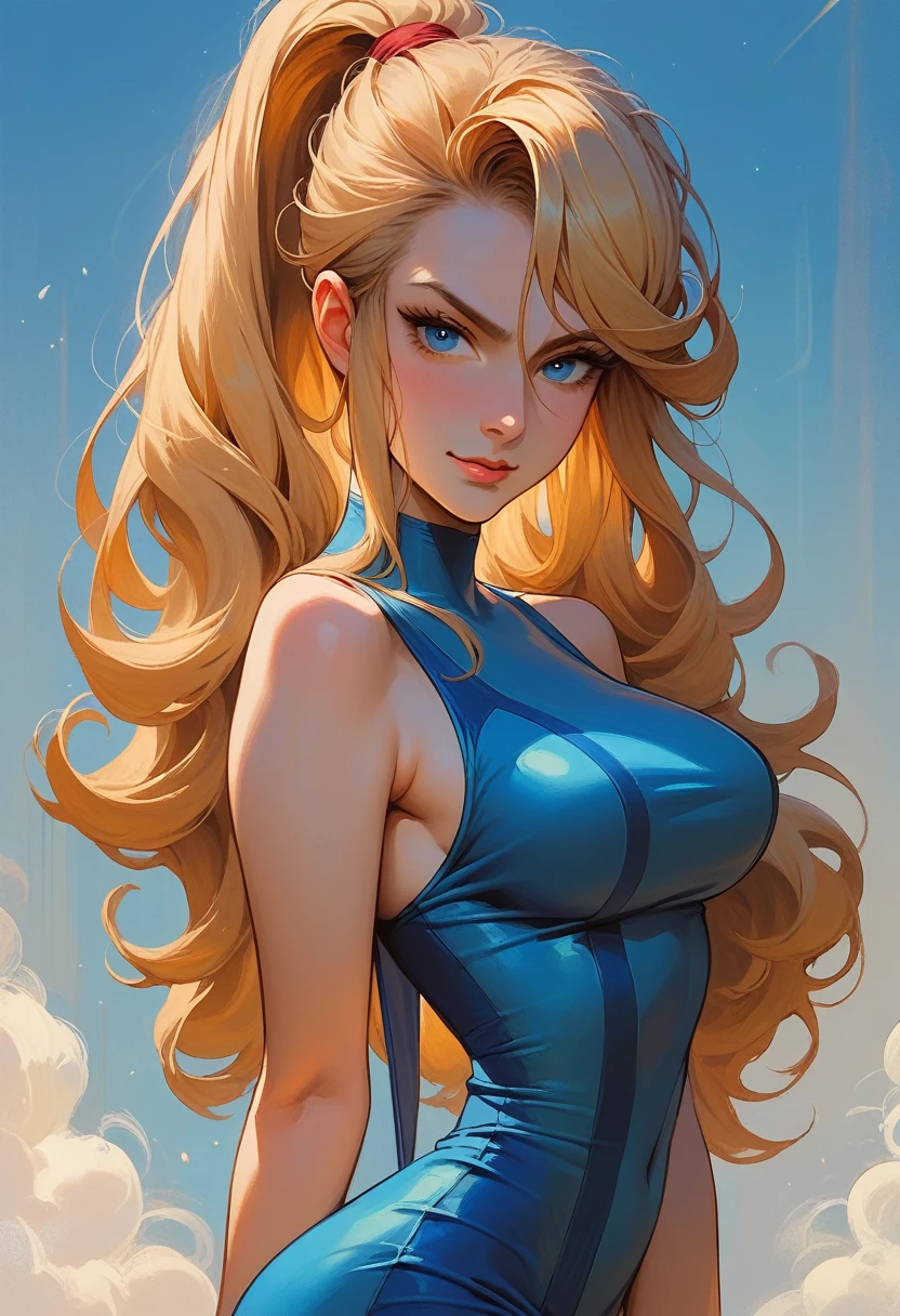 (​masterpiece:1.4)、(top-quality:1.4)、
1girl in, Emerald Color One Piece Swimsuit,blonde  hair,  A bracelet, jewely, large full breasts, length hair, looking at the viewers,Hands folded behind the head, 独奏 ,realisitic,(shinny skin),(​masterpiece:1.4),(top-quality:1.4),red-lips