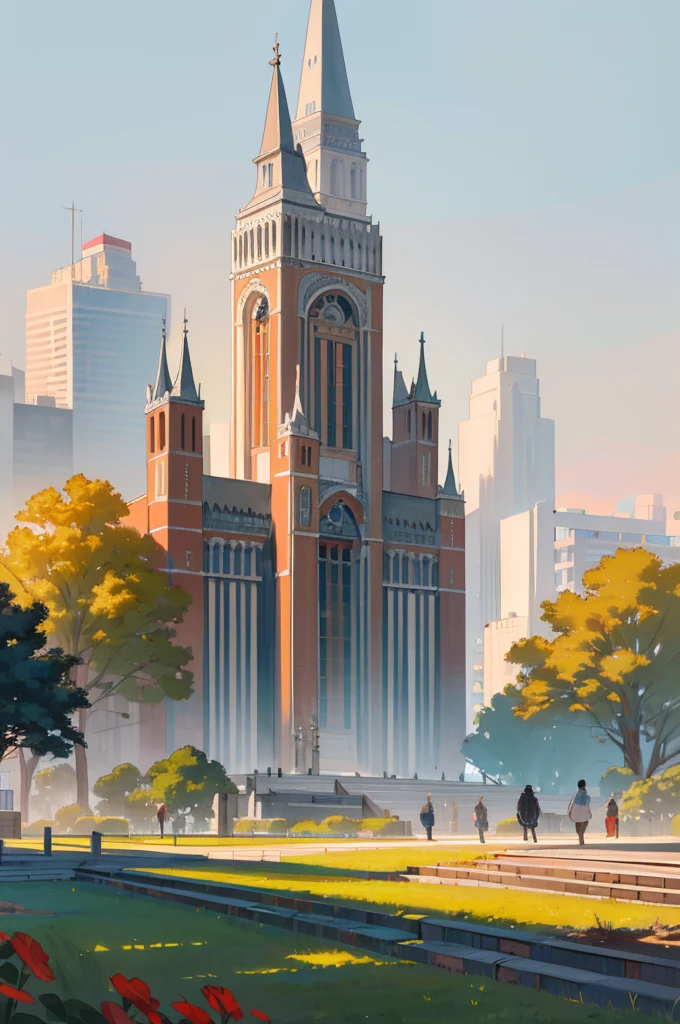 (masterpiece, best quality), Modern design , photography, Nostalgia, Ultra Detailed, morning, Stunning scenery, Urban,Harvard , Nostalgia之情  ,University campus ,Suitable resolution