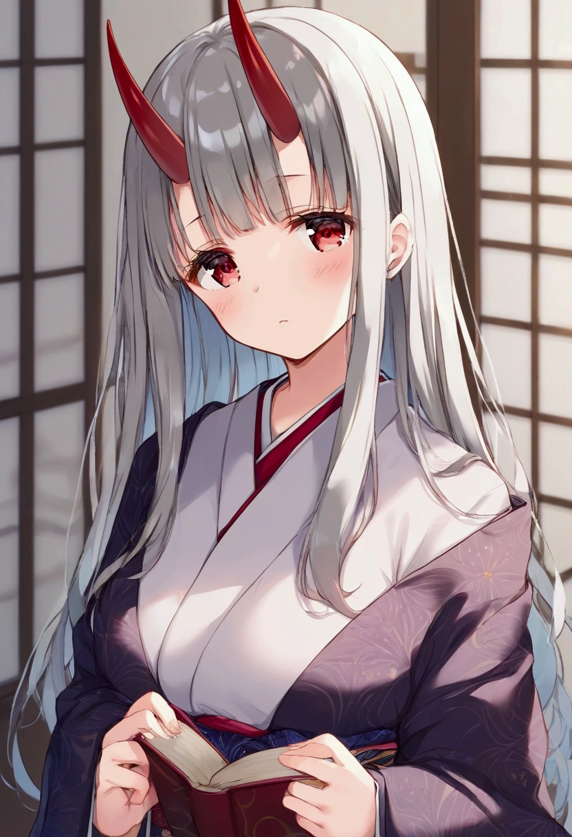 one girl, Shirakami Fubuki, fox ears, white hair, yukata, cute, beautiful, my girlfriend, in inn, be ready for sex, love me, heart marks, upperbody focus, shy, fellatio