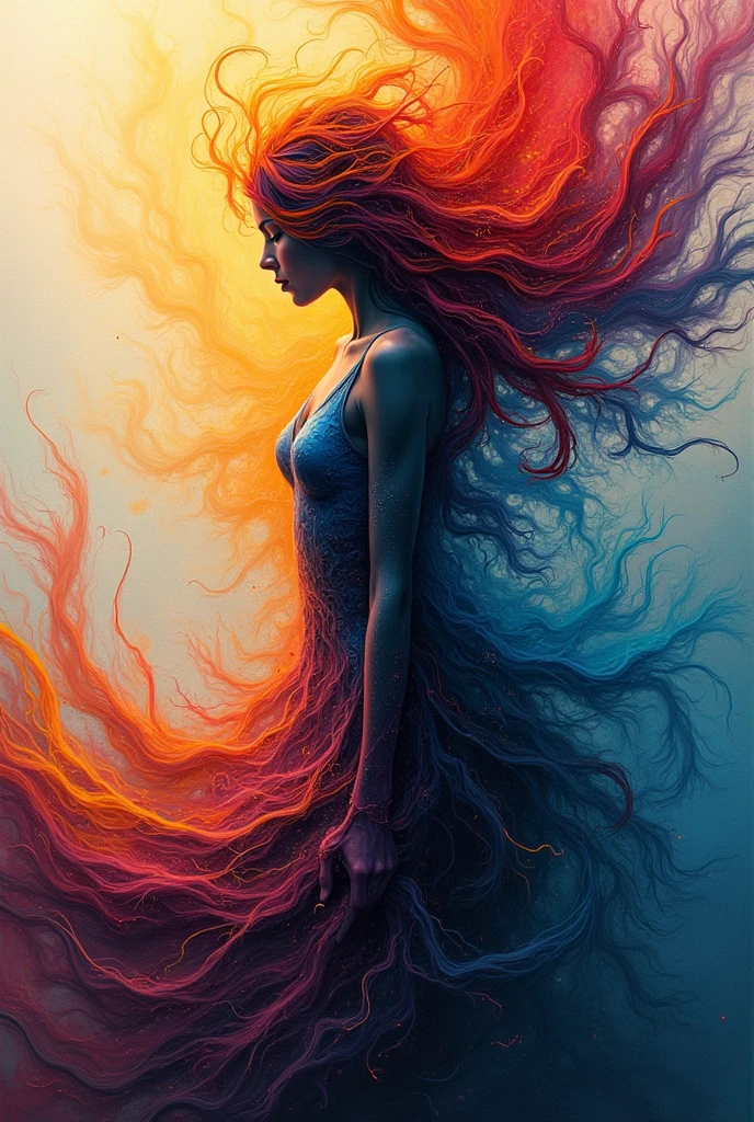 Create an ultra-detailed, best qualityer, High resolution masterpiece depicting a threshold elemental with a Voluptuous alien gorgeous blondie nude woman, red long hair, blue intense eyes, nude woman, naked with fair complexion lounges sensually spreading legs wide open energia azul, high quality shading, photorrealistic,