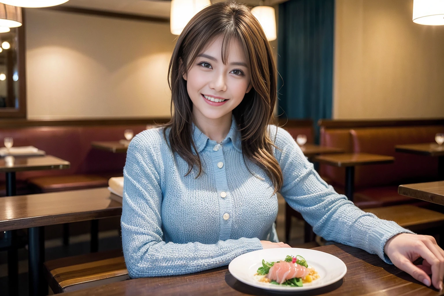 ((Highest quality、8k、masterpiece:1.3))、slimカップル、modelカップル、(Realistic, Intricate details:1.2), sashimi、Tempura、Japanese sake、Shochu 、Amazing view of the sunset sky and clouds、A bright smile、The wonderfulness of smile、Bright image、The beauty of wine, Beautiful Face, blue eyes, The light shines on your face, blush, short hair,Bright Face、 (Age 37), 39 years old, sparkling wine、Two beauties、Brown Hair、Shortcuts、Long sleeve shirt、dress、Beautiful woman 1, (slimな顔), (The body is slim), (Brown Hair), (Shortcuts), cheeks turn a little red,Attractive beauty、restaurant, In a prominent place (From the waist up) Nova Frog Style, actress, model, Upper Body, White wine, slim, smile, (smile: 1.15), Beautiful fine grain, Depth f/2,saturation, High Contrast, Strong light and shadow,Moist Body:1.5、3D texture、Delicate eyes、Brown Hair、The hair is very shiny、