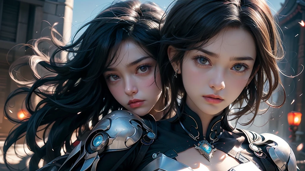 Highest quality,masterpiece,Ultra-high resolution,(Realistic:1.4),Xiuxian,arms,Detailed face,.One person,Adult female、(Holding a metal sword)、One personで,arms,Cleavage,(magic circle:1.2),Xiuxian,whole body,beautiful girl,whole body,east asian architecture,sheath,architecture .(Holding a metal sword)、Volumetric lighting, Cinematic atmosphere, Sharp details, Skin with attention to detail, Realistic skin texture, Adult sexiness、(Sexy thighs)、smile、(Grab your sword)