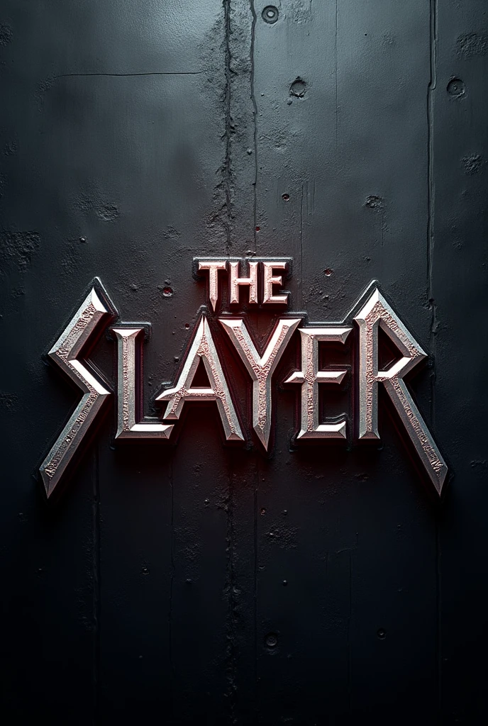 make a silver metalic lettering: THE SLAYER