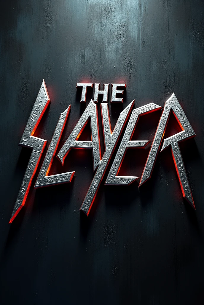 make a silver metalic lettering: THE SLAYER