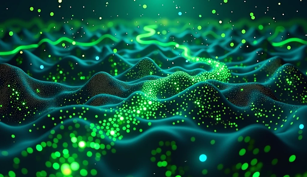 Create cover for electronic music album with vibrant colors , green and black