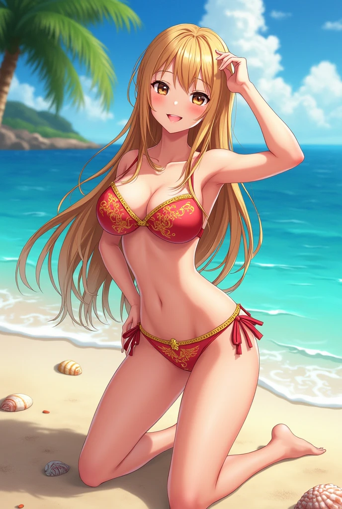 Create a character Aria from the anime wearing a sexy bikini.
