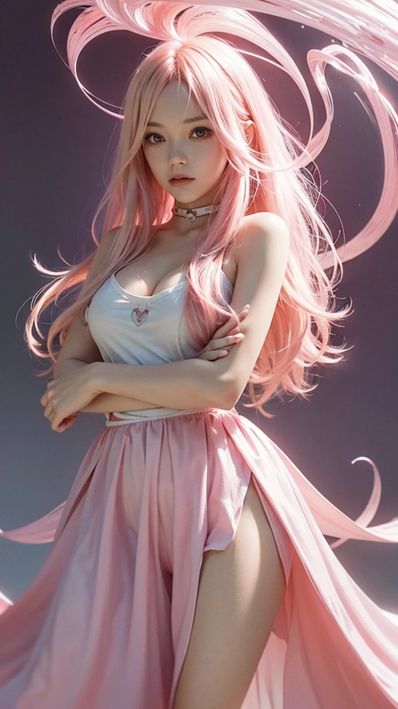 Nine snow-white fox tails (1.0), Milky white fox tail (1.0), Close-up of the nine-tailed fox, nine tails, nine tails, 动漫girl,pink hair,pink dress,flowers on hair, very 美丽的动漫狐狸girl, 美丽的动漫狐狸girl, Beautiful fantasy anime, guweiz, 狐狸耳朵的动漫girl, 美丽的动漫girl, 非常美丽可爱的狐狸girl, pink flower rain, facing forward, jump, spread your legs,shift dress (skirt lift), Lift up your skirt yourself,exposed,Pink dress, lace silk skirt, focus,sling,Strangled,Great Assa, blush, parted lips, looking at the audience, slit top, (Crowded city), dull bangs, small, (The delicate shape of the female pubic bone is clearly visible: 1.4), (No: 1.2),girl,Full body image,background blur, anime style 4k, anime fantasy artwork, 4k anime wallpaper, Gouves style artwork, Perfect body, beautiful body,barefoot