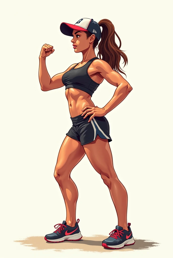anime girl arching back tight Nike pros
