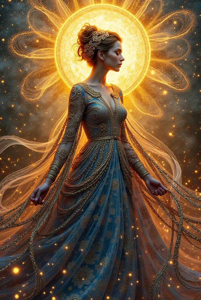 Perfect NwsjMajic,(masterpiece, Highest quality, Highest quality, Official Art, beautiful and aesthetic:1.2), (One person), Very detailed,colorful,Most detailed, Official Art, unity 8k wallpaper, Super detailed, beautiful and aesthetic, beautiful, masterpiece, Highest quality, (zenTangle, Mandala, Tangle, enTangle) ,Holy Light,Gold foil,Gold leaf art,Sparkly Painting,