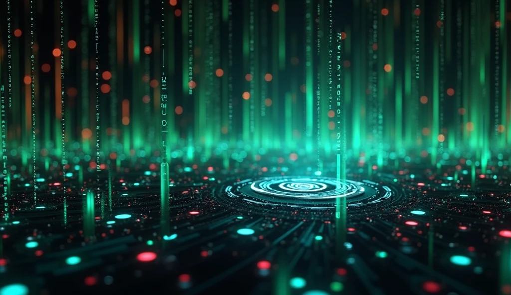 a binary code digital background, blue and green technology pattern, digital art, hacker logo, dark web, futuristic, abstract, minimalist, simple, clean, glowing, luminous, neon, fractal, seamless, 4k, 8k, highres, detailed, photorealistic, sharp focus, vivid colors, cinematic lighting, concept art