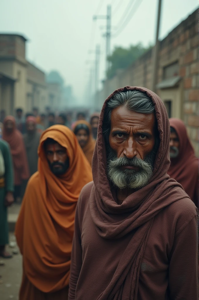 People of Mathura in Distress:
Show the worried faces of the people in Mathura as they suffer from repeated invasions, yearning for peace and security.
