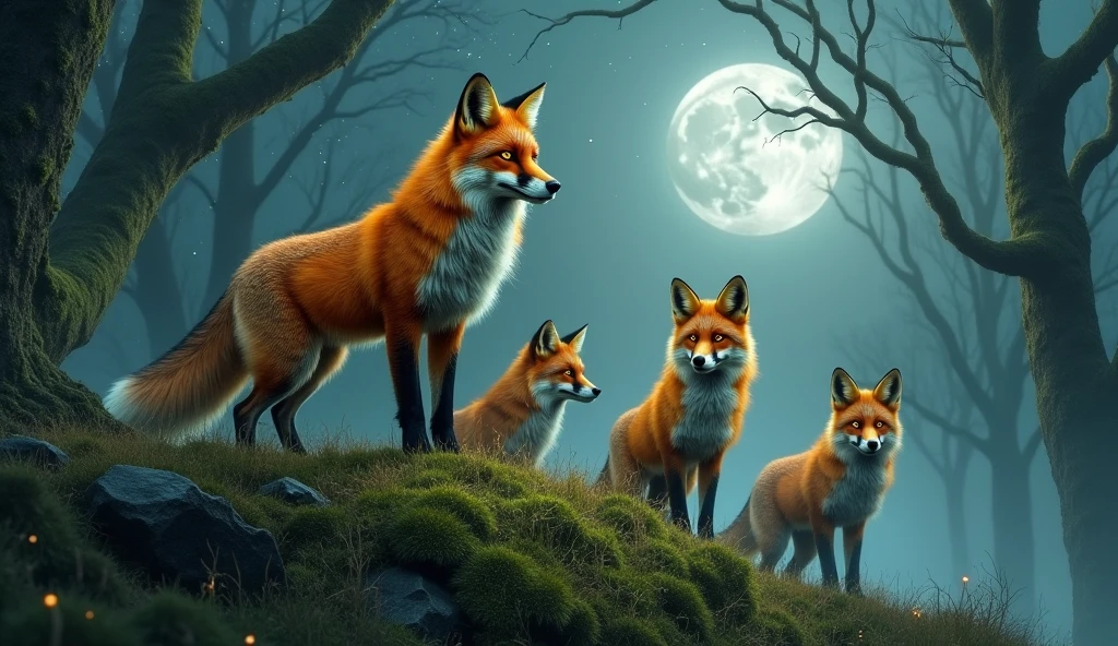 SEVERAL BIG REVENGEFUL FOXES AT THE TOP
