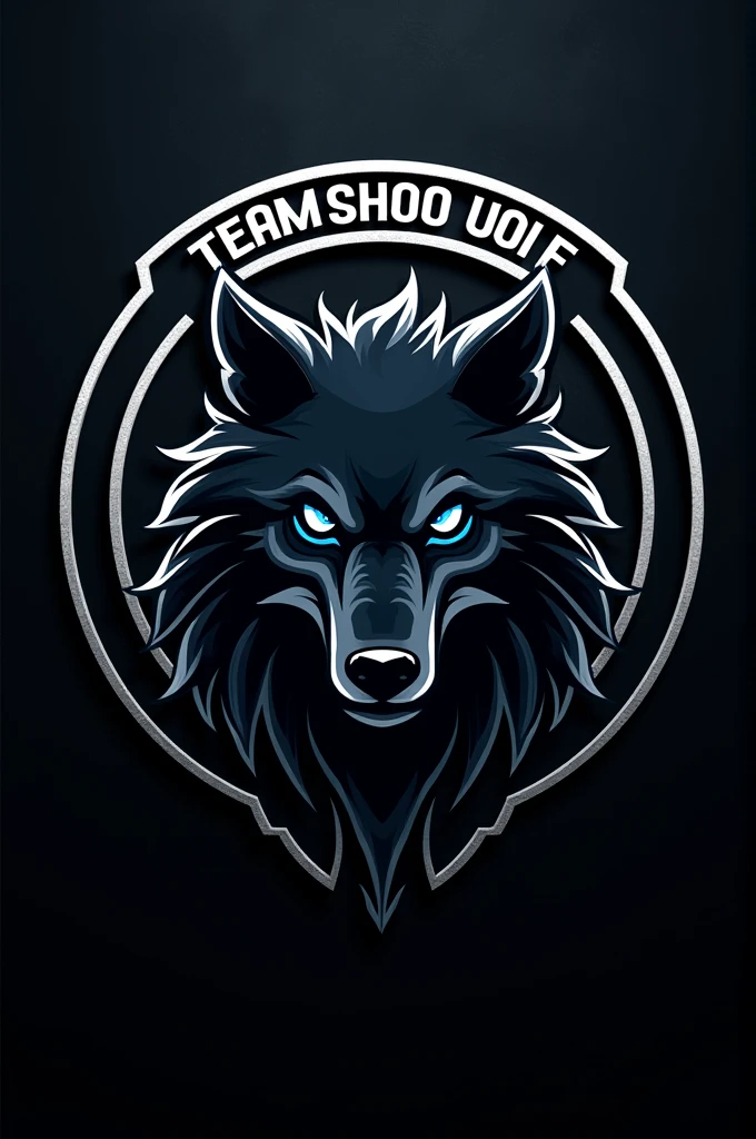 Black soccer team logo with wolf